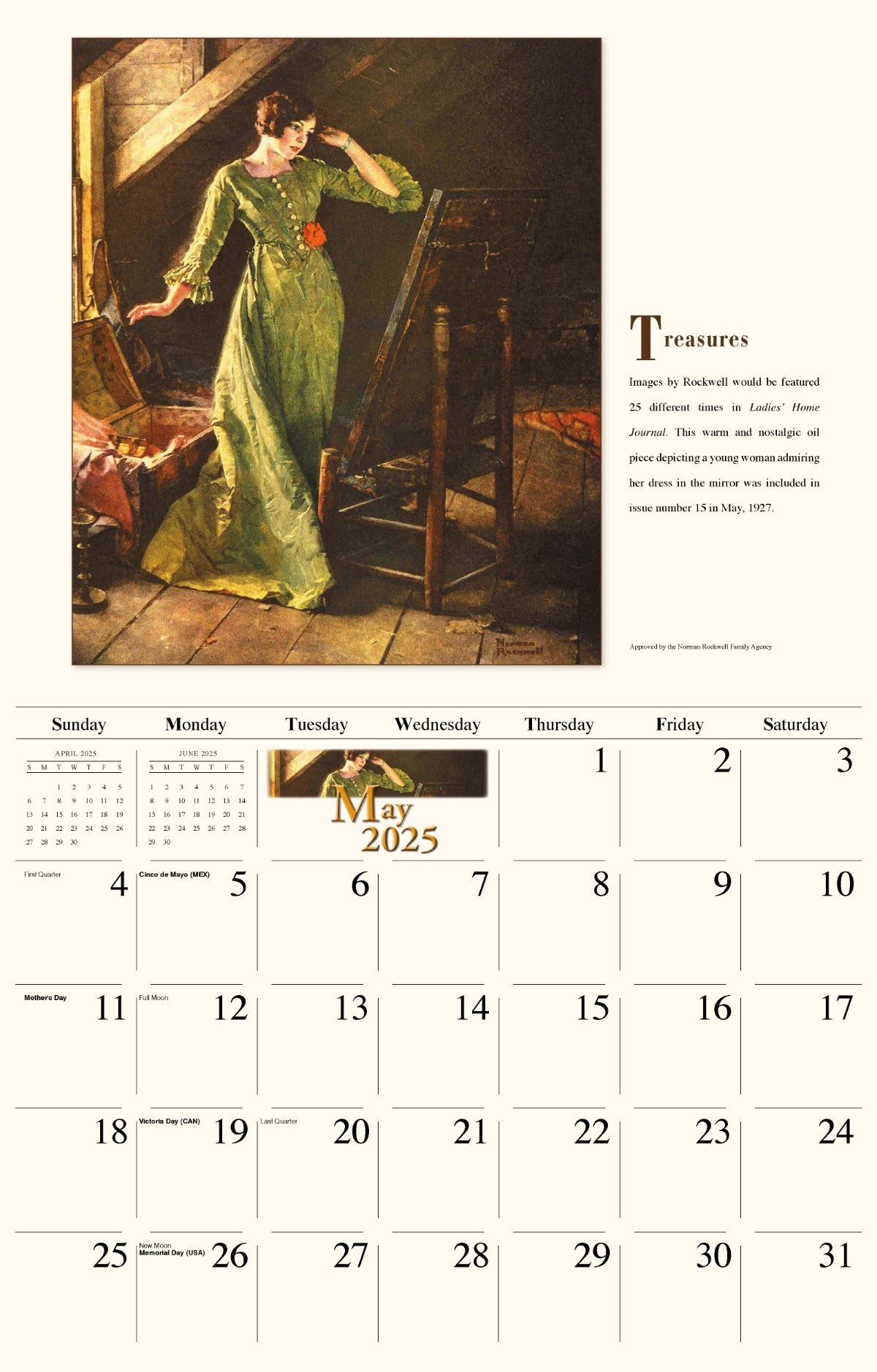 Galleria Wall Calendar 2025 Norman Rockwell