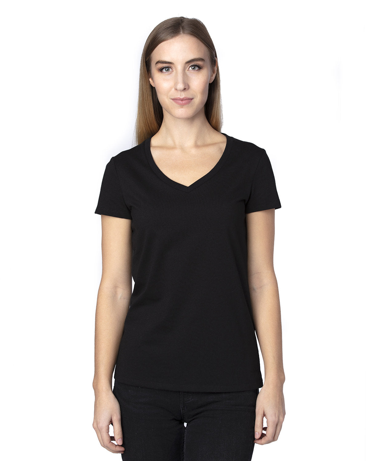 000245 THREADFAST Ladies' Ultimate CVC V-Neck T-Shirt