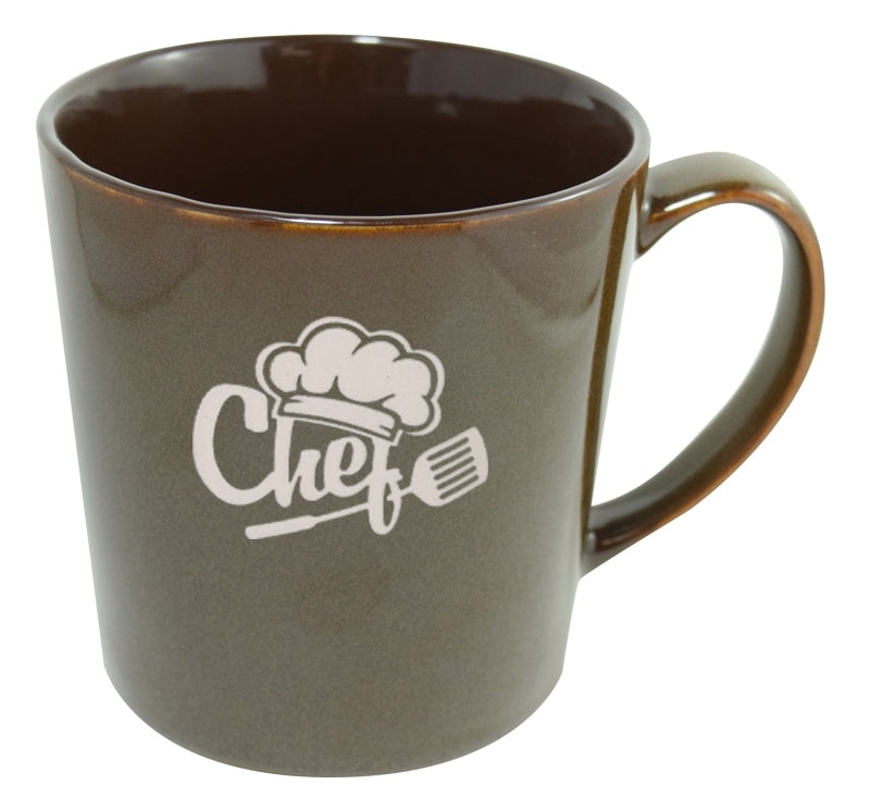 Lenny 16oz reactive brown mug in Ripple gift box - Etched