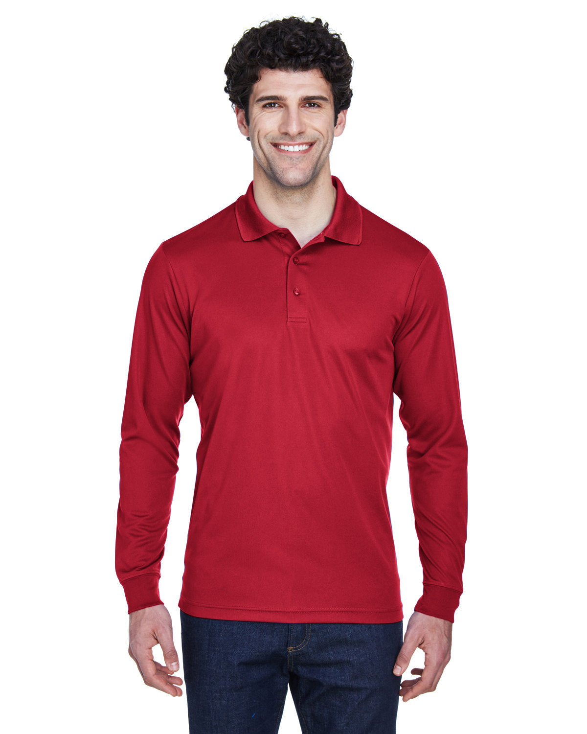 000152 CORE 365 Men's Pinnacle Performance Long-Sleeve Piqué Polo