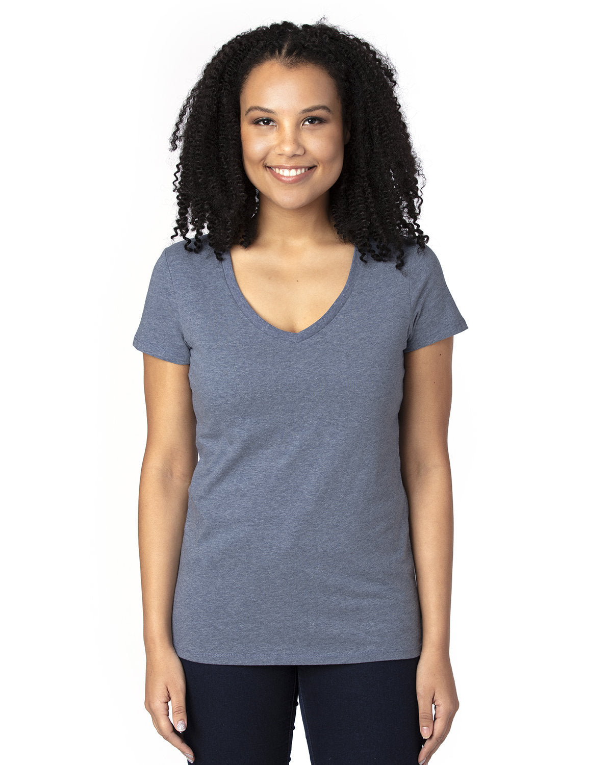 000245 THREADFAST Ladies' Ultimate CVC V-Neck T-Shirt