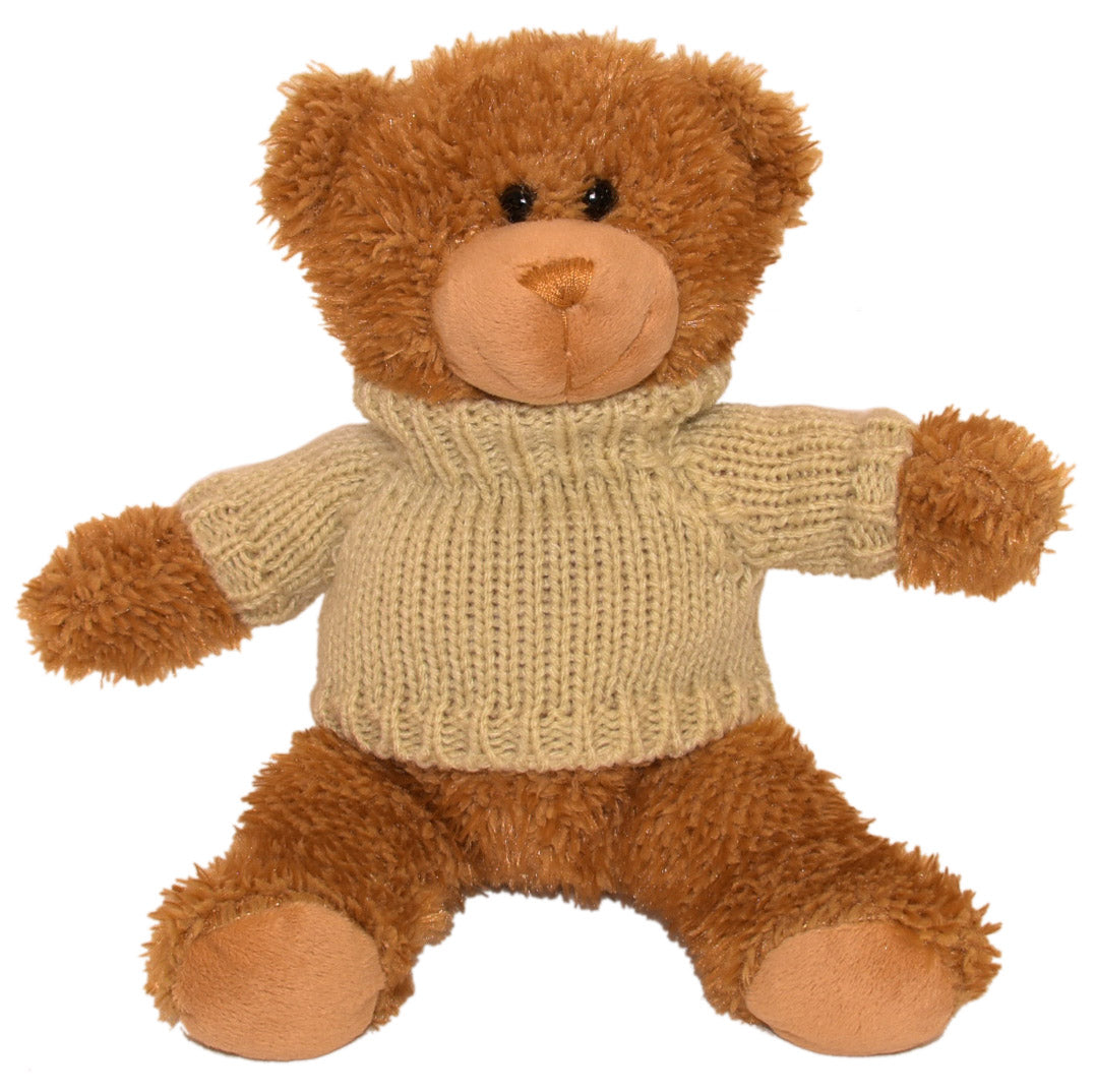 11" Bennie Bear w/Hand Knit Embroidered Sweater