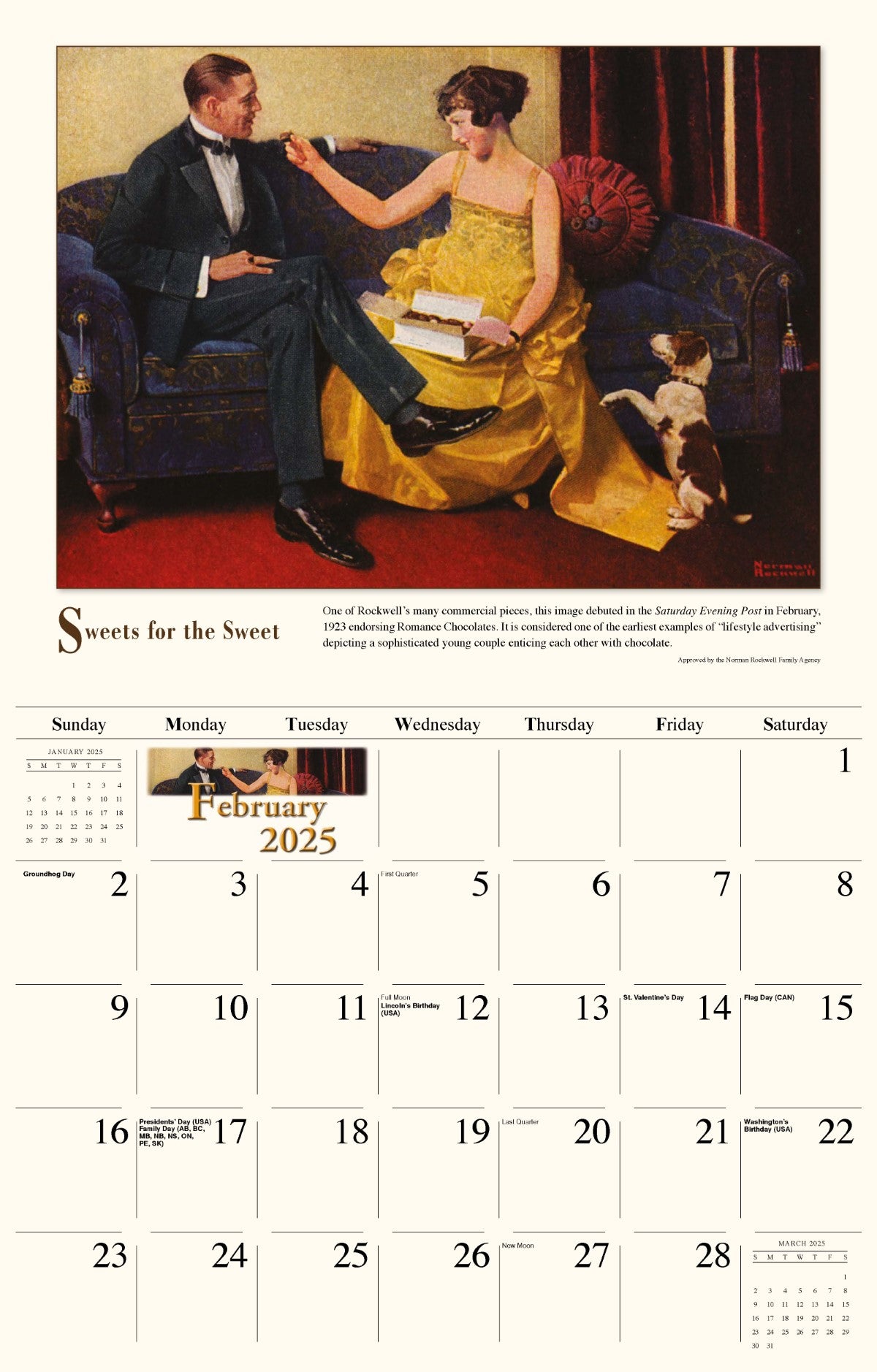 Galleria Wall Calendar 2025 Norman Rockwell
