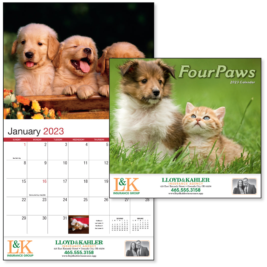 Four Paws Appointment Calendar - Stapled