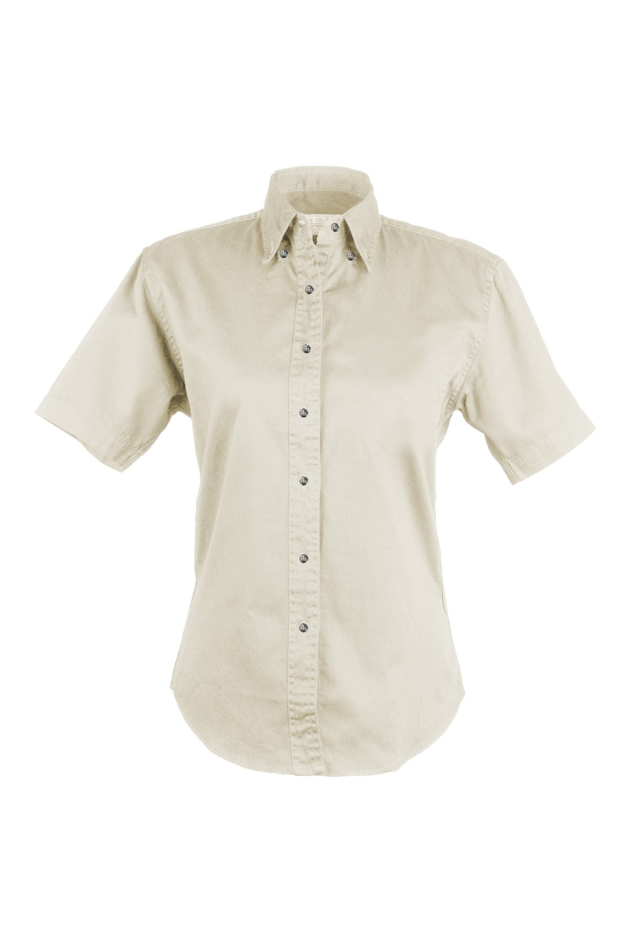 Ladies EASY CARE COTTON BLEND DRESS SHIRTS Short Sleeve(STONE) (XS-3XL)