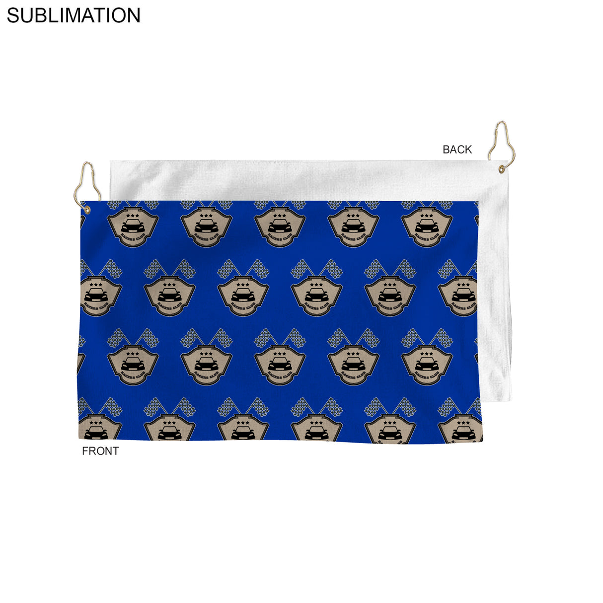 Colored Microfiber Dri-Lite Terry Golf Towel, Finished size 15x25, Nofold Grommet & Hook, Sublimated