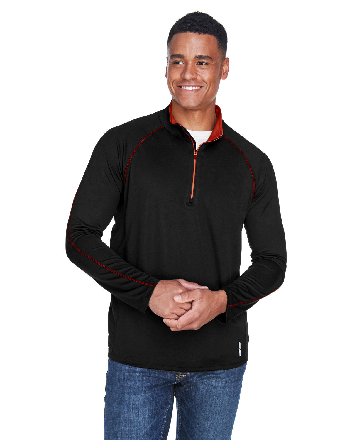 000182 NORTH END Men's Radar Quarter-Zip Performance Long-Sleeve Top