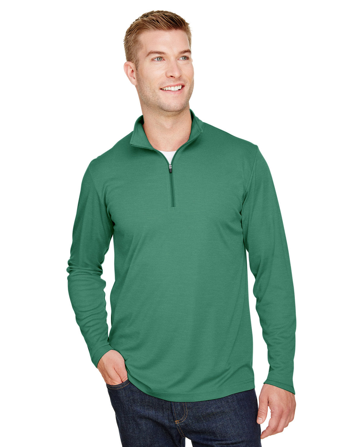 000223 Team 365 Men's Zone Sonic Heather Performance Quarter-Zip