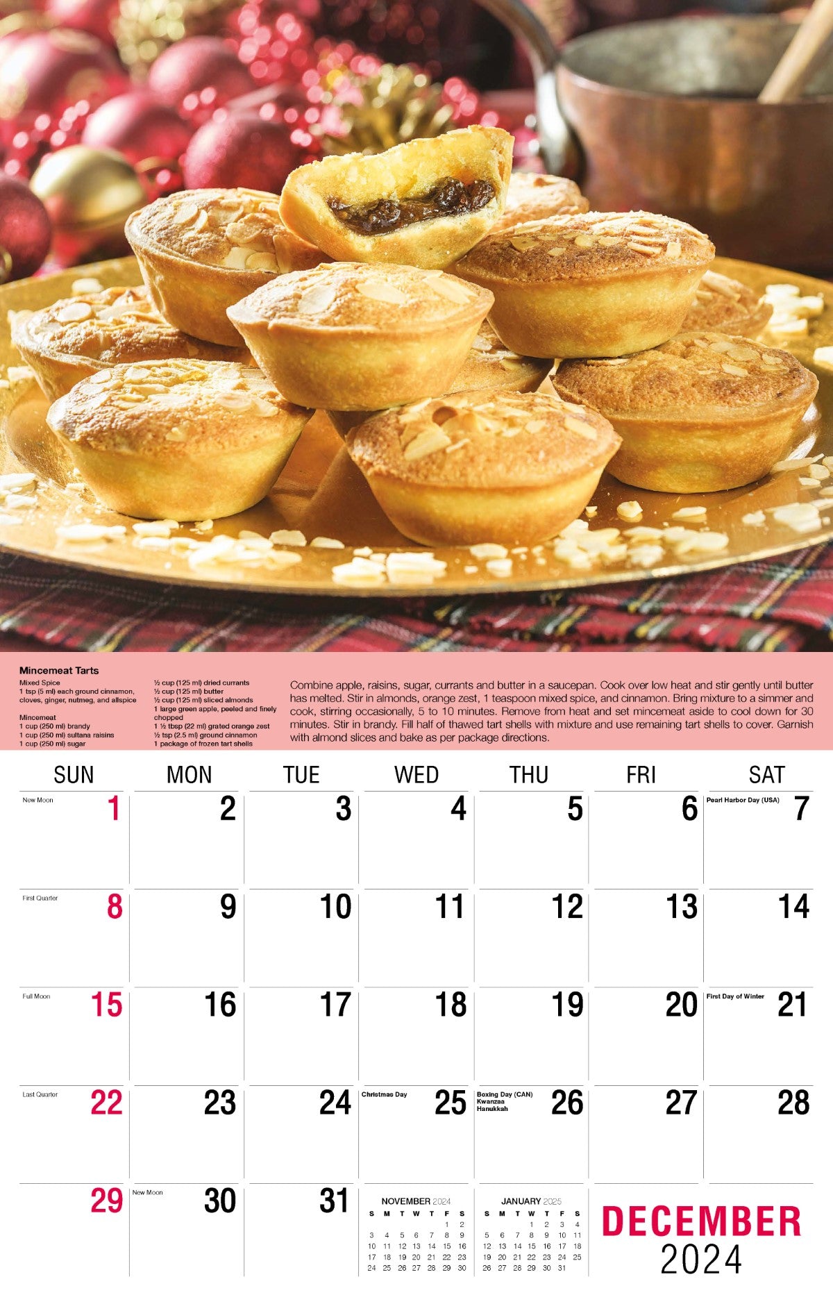 Galleria Wall Calendar 2025 Recipes