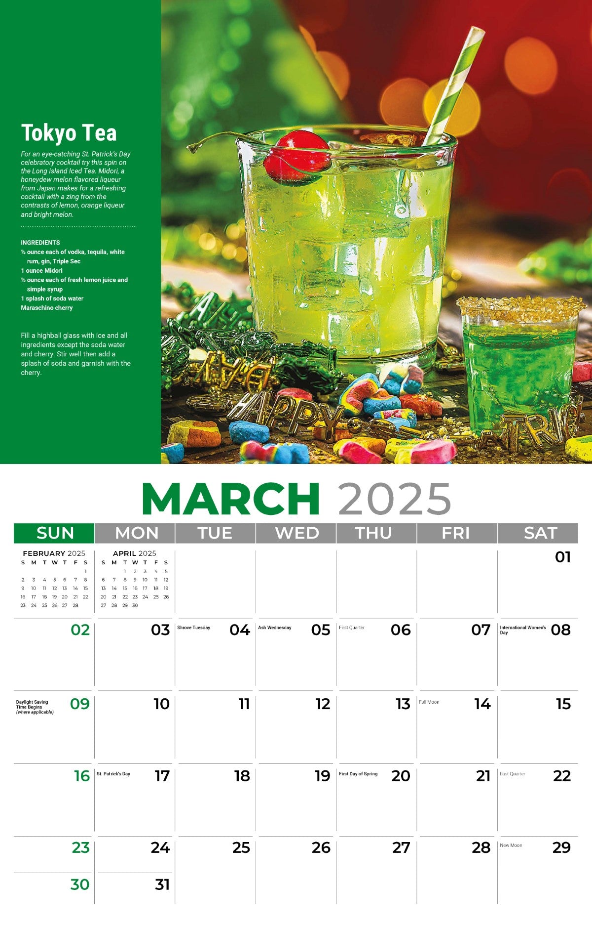 Galleria Wall Calendar 2025 Happy Hour