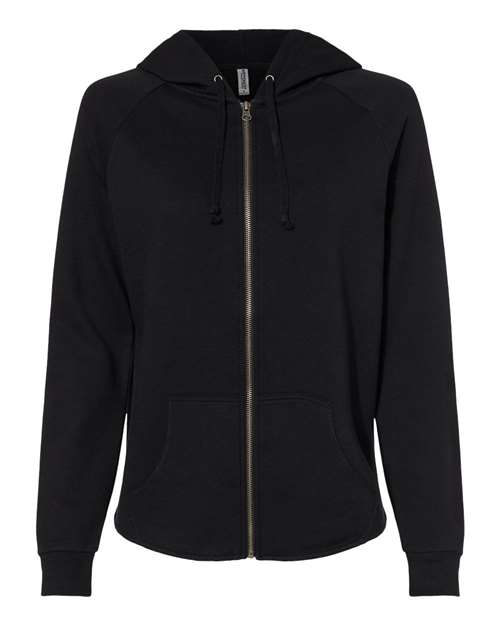 Independent Trading Co Women's California Wave Wash Full-Zip Hooded Sweatshirt