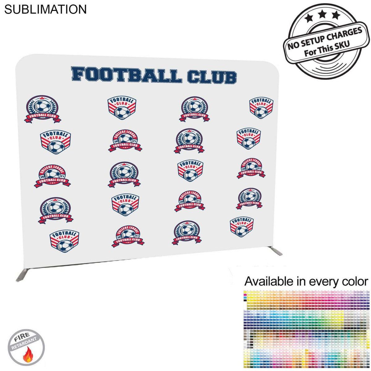 Sports Teams 8'W x 8'H EuroFit Straight Wall Display Kit, with Full Color Graphics Double Sided.