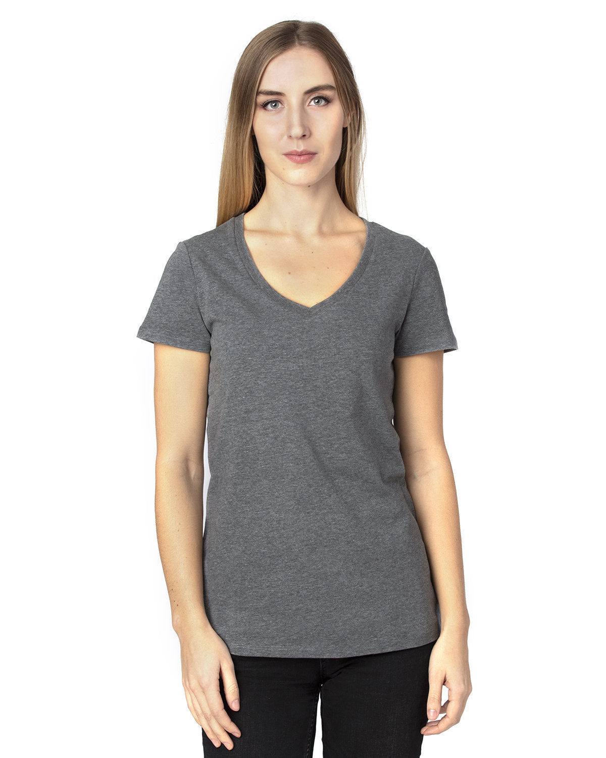 000245 THREADFAST Ladies' Ultimate CVC V-Neck T-Shirt