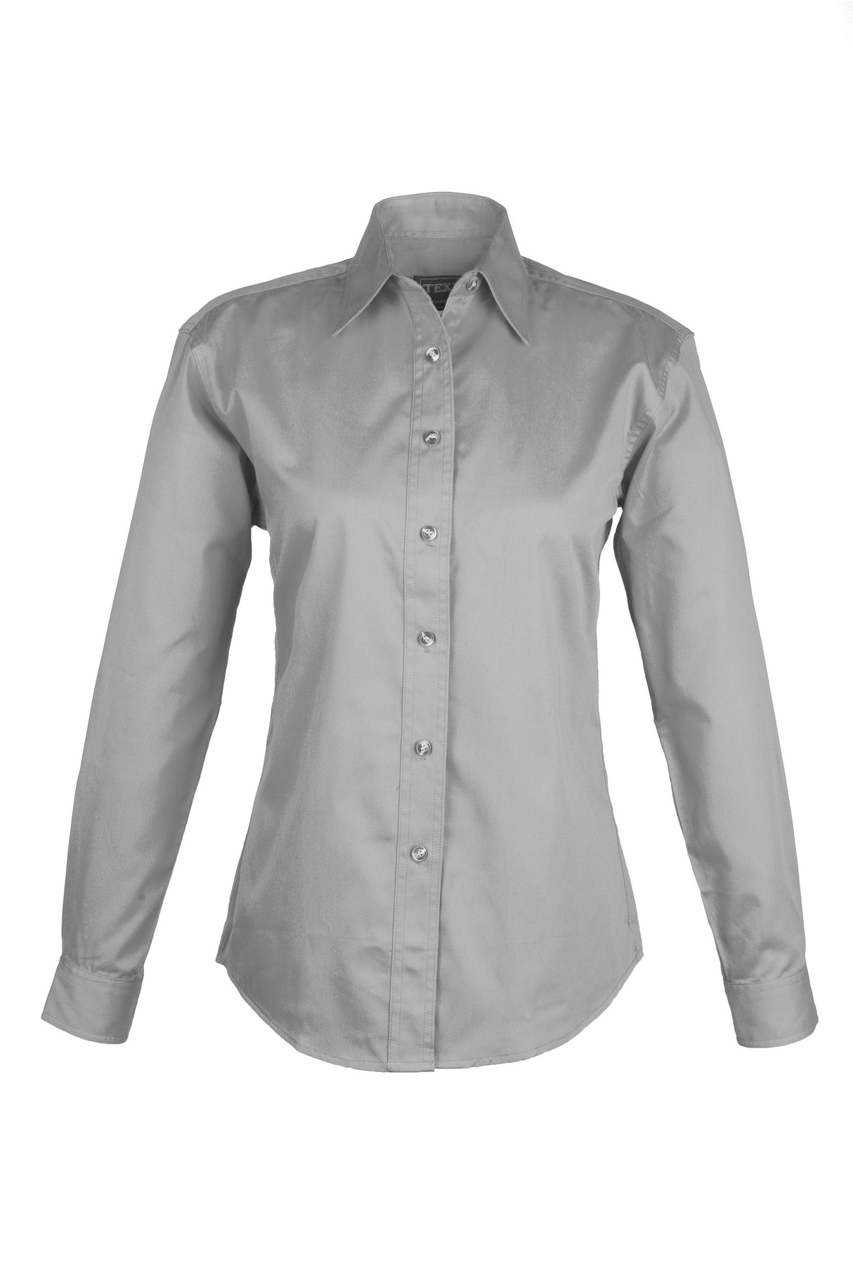 LADIES EASY CARE COTTON BLEND DRESS SHIRTS Long Sleeve(GREY) (XS-3XL)