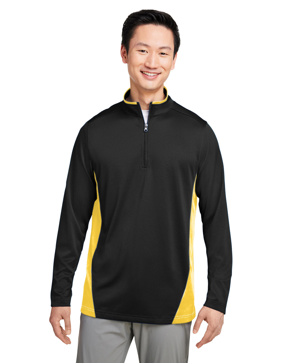 Harriton Men's Flash Snag Protection Plus IL Colorblock Quarter-Zip