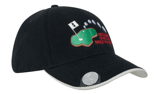 Brushed Heavy Cotton Cap w/Magnetic Ball Marker on Peak