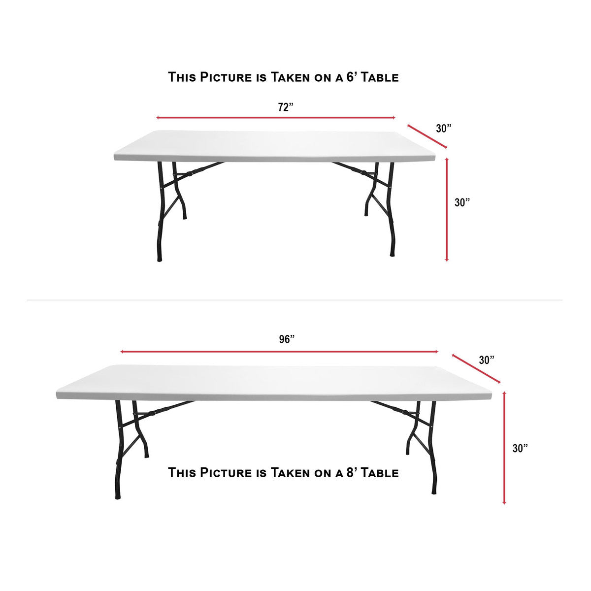 72 Hr Fast Ship - Sublimated Convertible Table Cloth, Converts from 8' to 6', Drape style, 4 sided