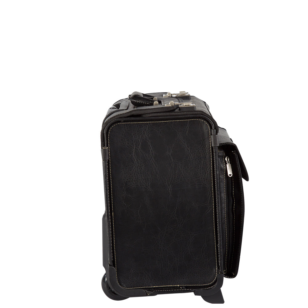 Warren Business Case on Wheels w/Textured Vegan Leather