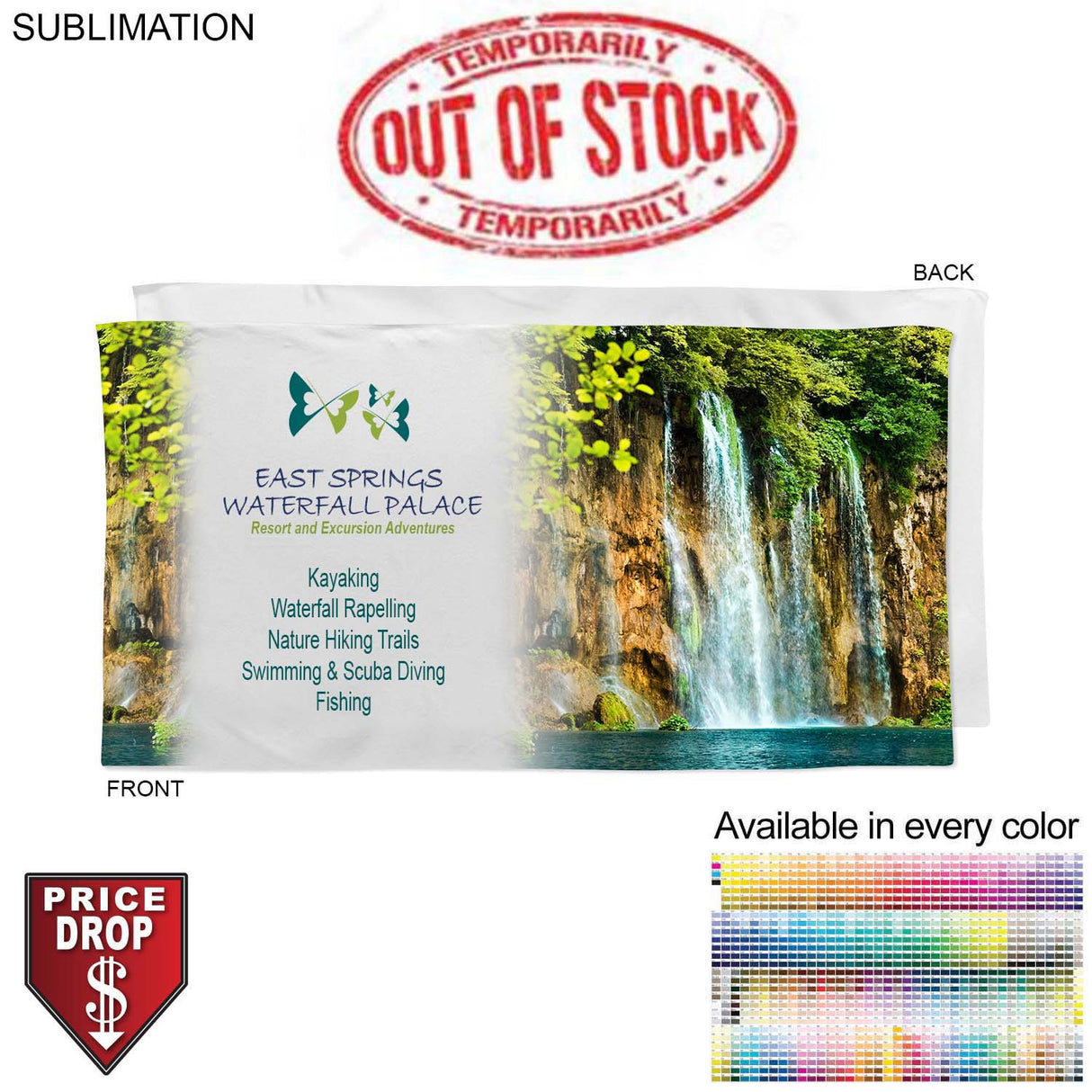 Plush and Soft Velour Terry Cotton Blend Beach Towel, 35x68, Sublimated Edge to Edge