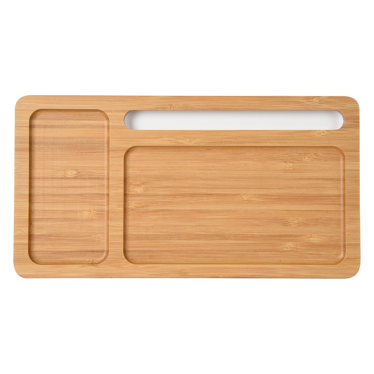 Bamboo Wireless Charging Pad Desktop Organizer