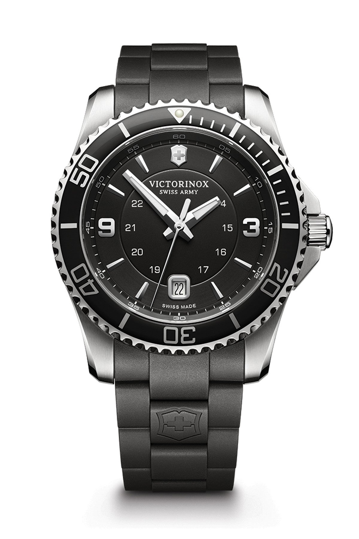 Maverick Large Black Dial/Black Rubber Strap Watch