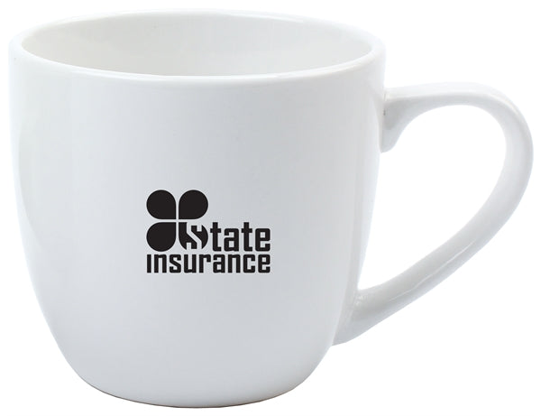 Cappuccino 12oz white mug vitrified