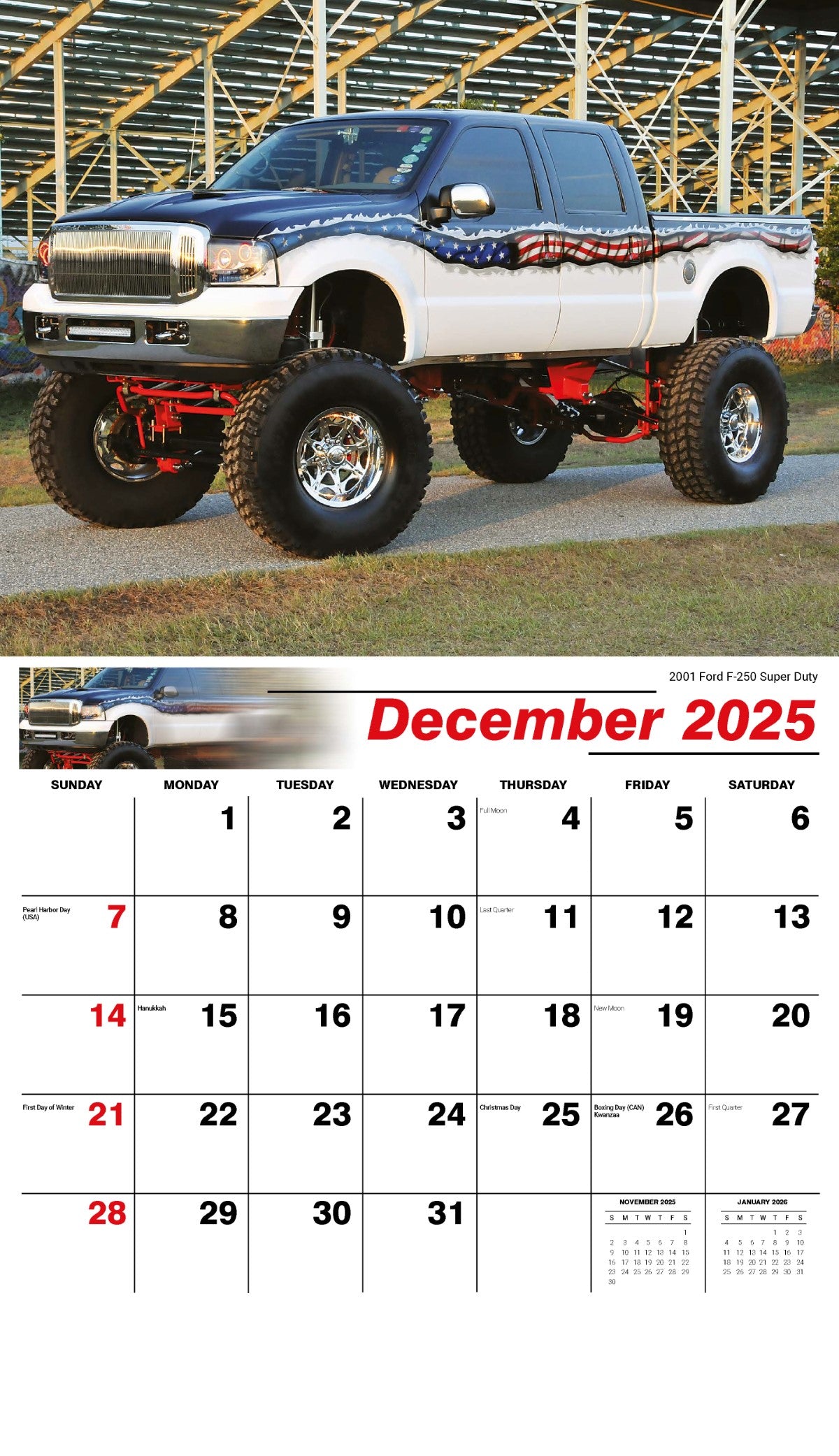 Galleria Wall Calendar 2025 Pumped Up Pickups