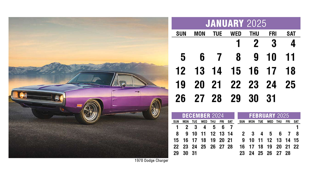 Classic Cars Desk Tent Calendar