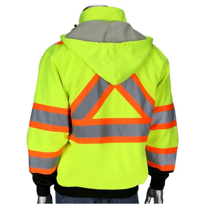 Two-Tone X-Back Full Zip Grid Fleece Sweatshirt