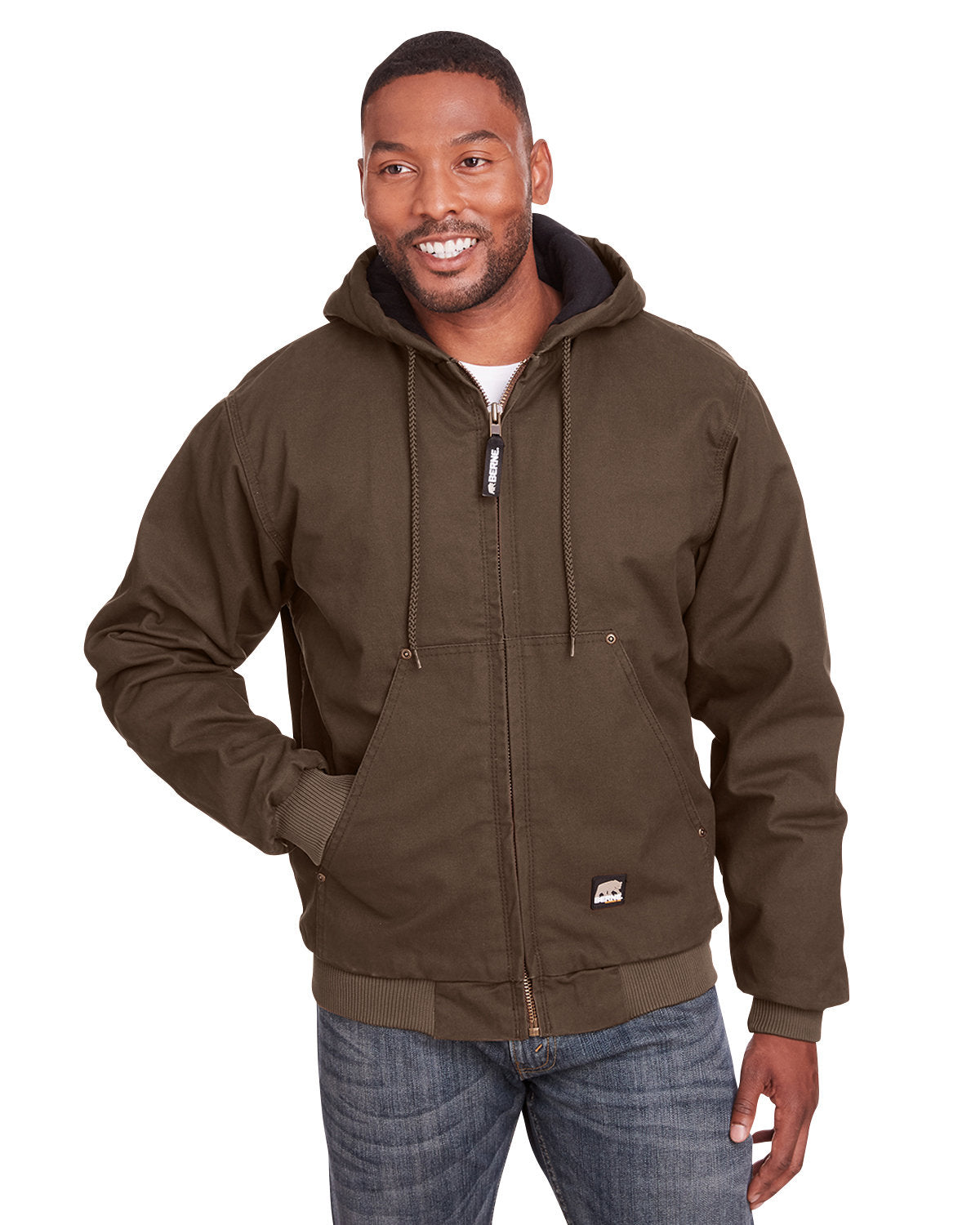 000102 Berne Apparel Men's Highland Washed Cotton Duck Hooded Jacket