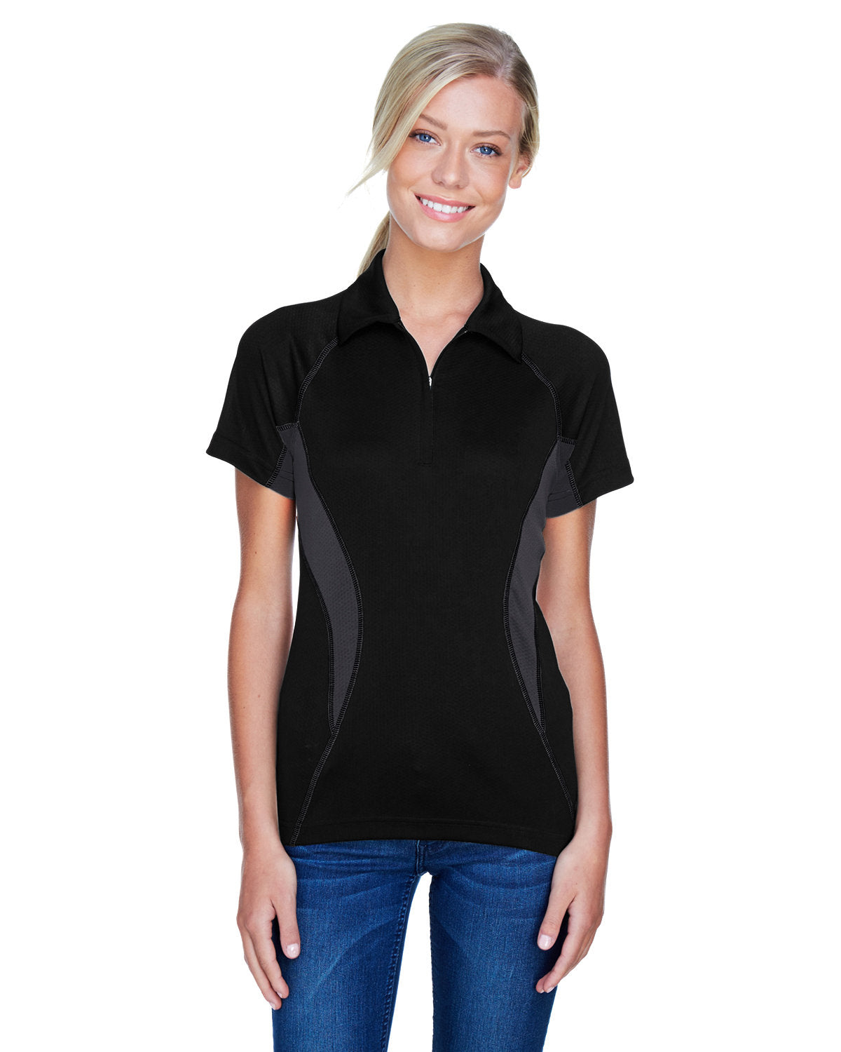 NORTH END SPORT RED Ladies' Serac UTK cool logik Performance Zippered Polo