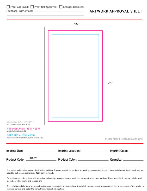 Plush and Soft Velour Terry Cotton Blend Hand, Sports Towel, 15x25, Sublimated Edge to Edge