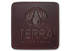 Deluxe Leather Single square coaster brown
