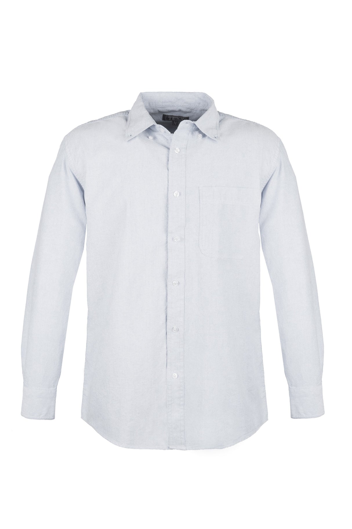 Men's Cotton Blend Oxford Long Sleeve Shirt (White) (2XS-5XL)