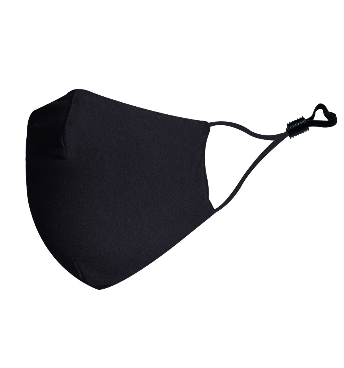 Adult Size Fashion Face Mask with adjusters, 100% Cotton, 2 layer, black - Blank