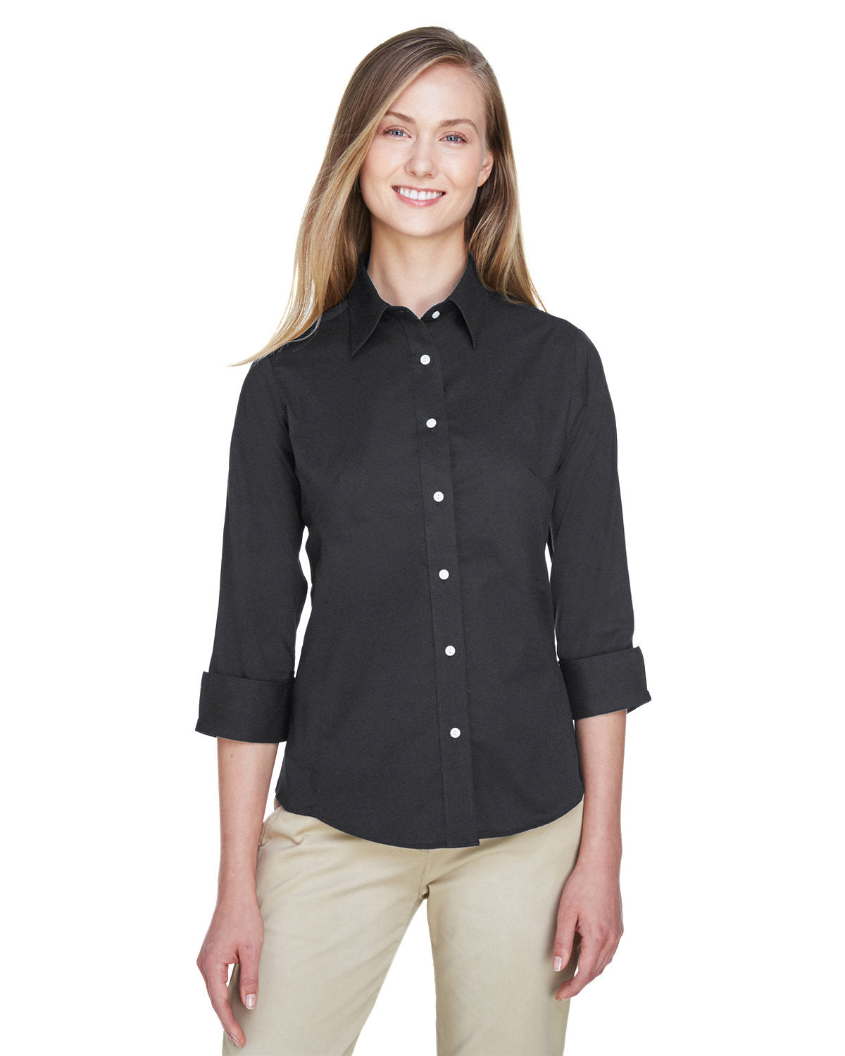 DEVON AND JONES Ladies' Perfect Fit? 3/4-Sleeve Stretch Poplin Blouse