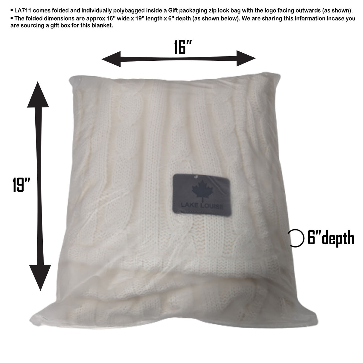 Premium Cable Knit Cotton Throw, 50x60, with Lasered logo patch, NO SETUP CHARGE