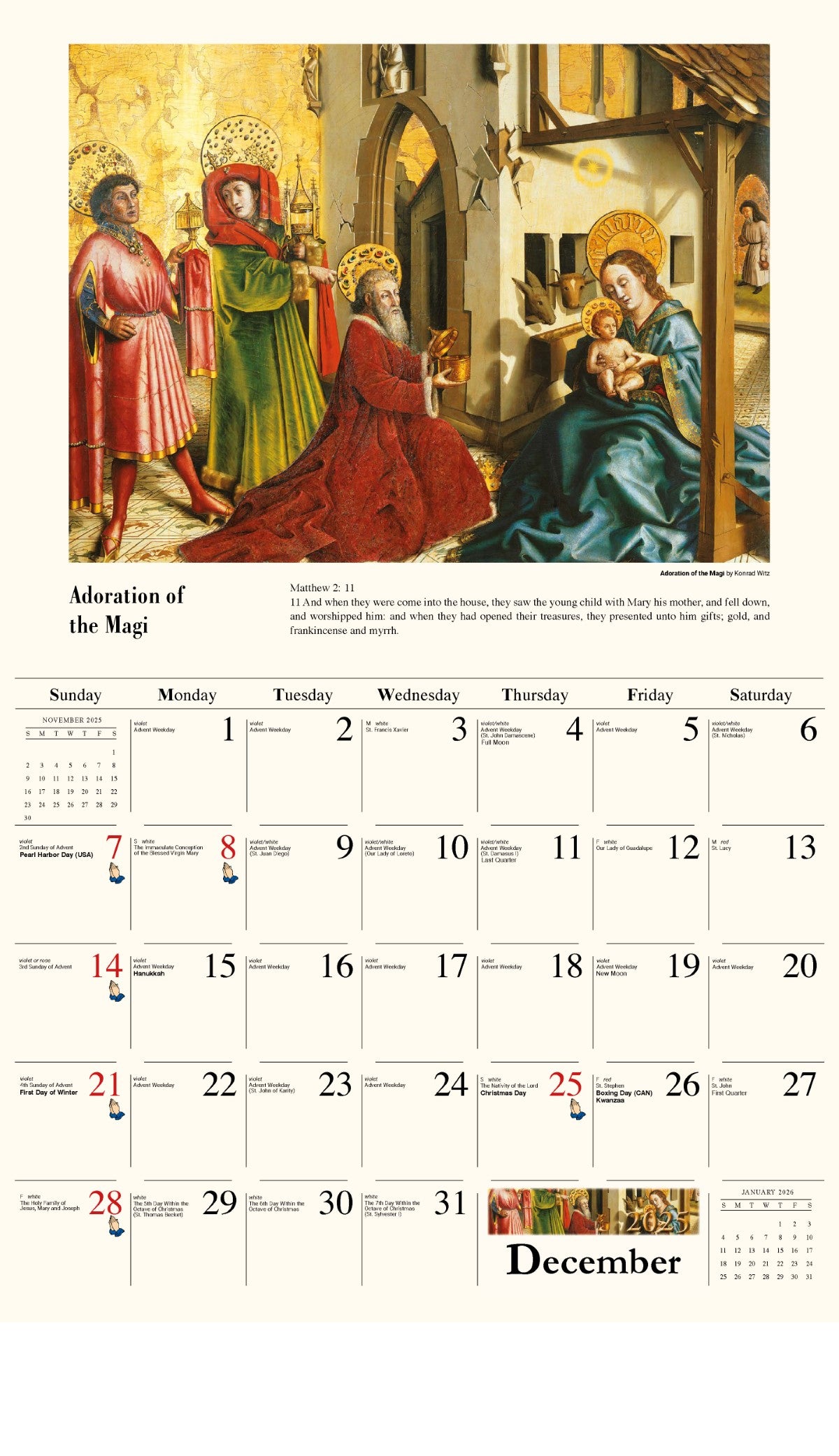 Galleria Wall Calendar 2025 Catholic Inspirations Eng.
