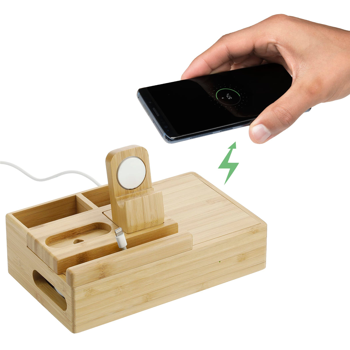 Bamboo Fast Wirelsss Charging Dock Station