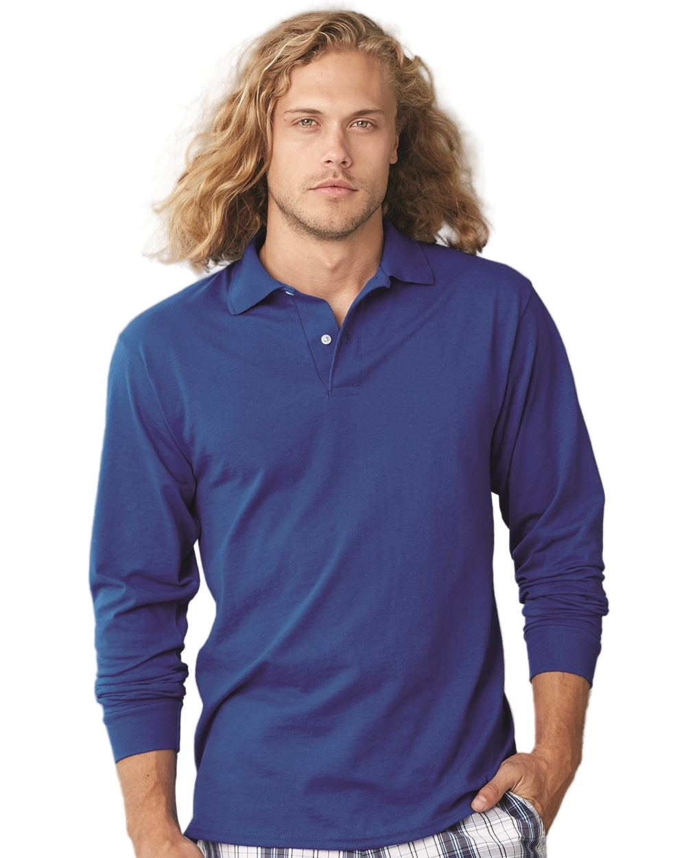 Jerzees SpotShield 50/50 Long Sleeve Polo