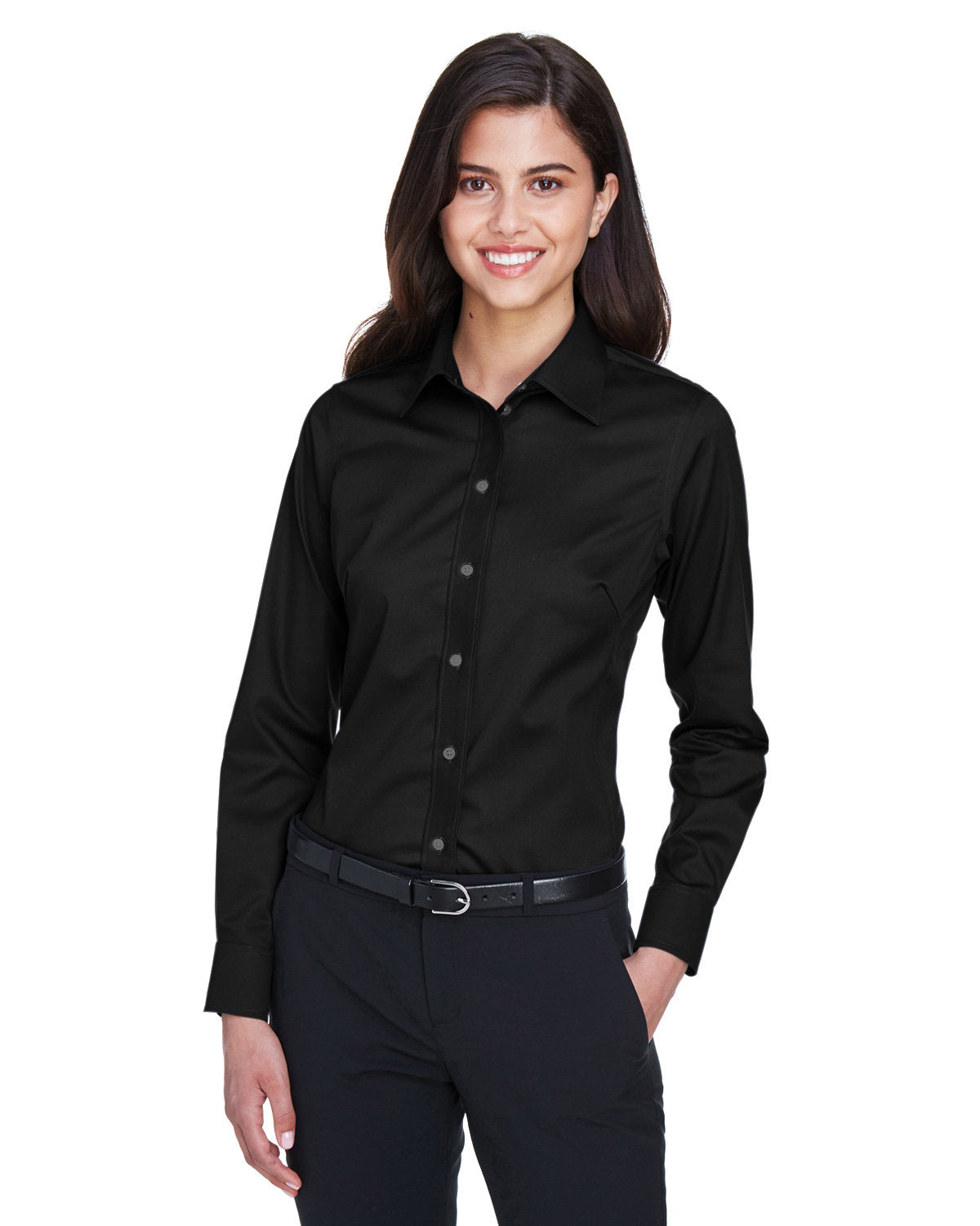 Devon and Jones Ladies' Crown Collection® Solid Stretch Twill Woven Shirt