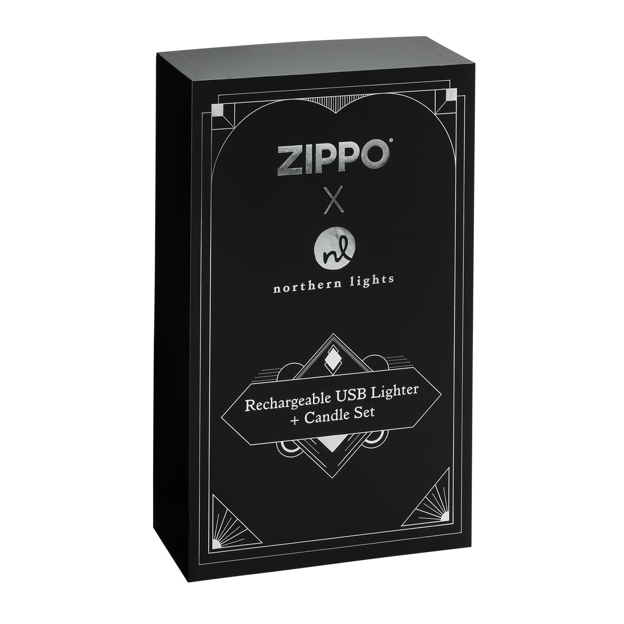 Zippo® Champagne Rechargeable Candle Lighter & 8 oz Balsam Fir Candle Gift Set