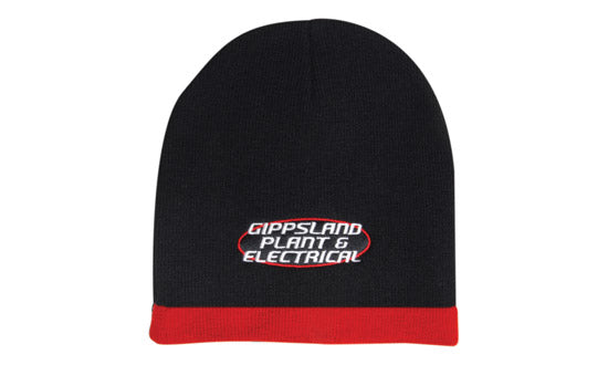 Roll Down 2-Tone Acrylic Toque Beanie