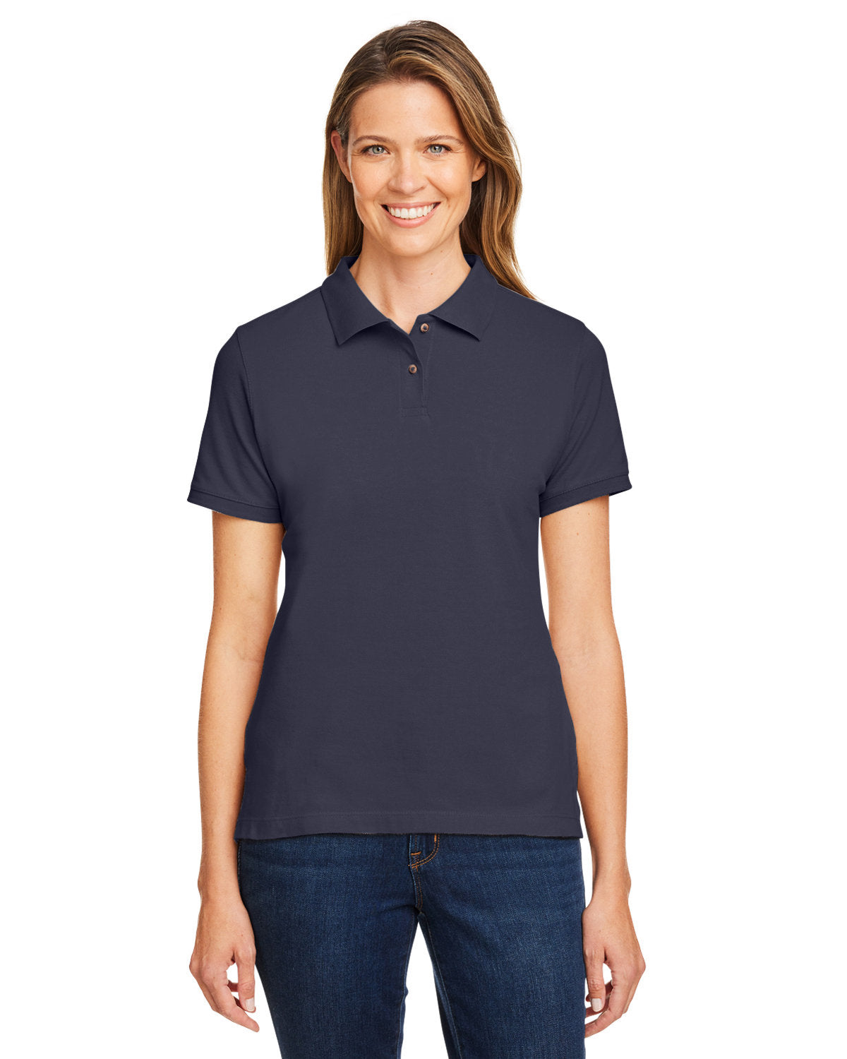 Harriton Ladies' 6 oz. Ringspun Cotton Piqué Short-Sleeve Polo