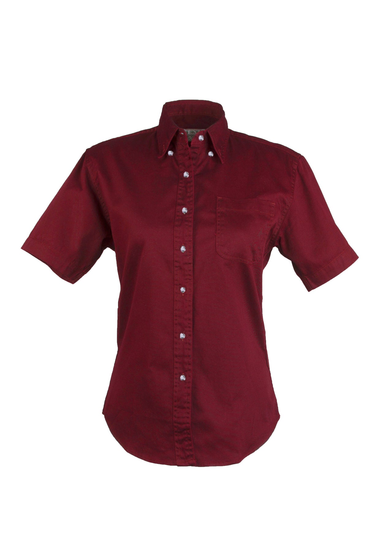 Ladies 100% Cotton Twill Short Sleeve Shirt (Mulberry) (XS-2XL)