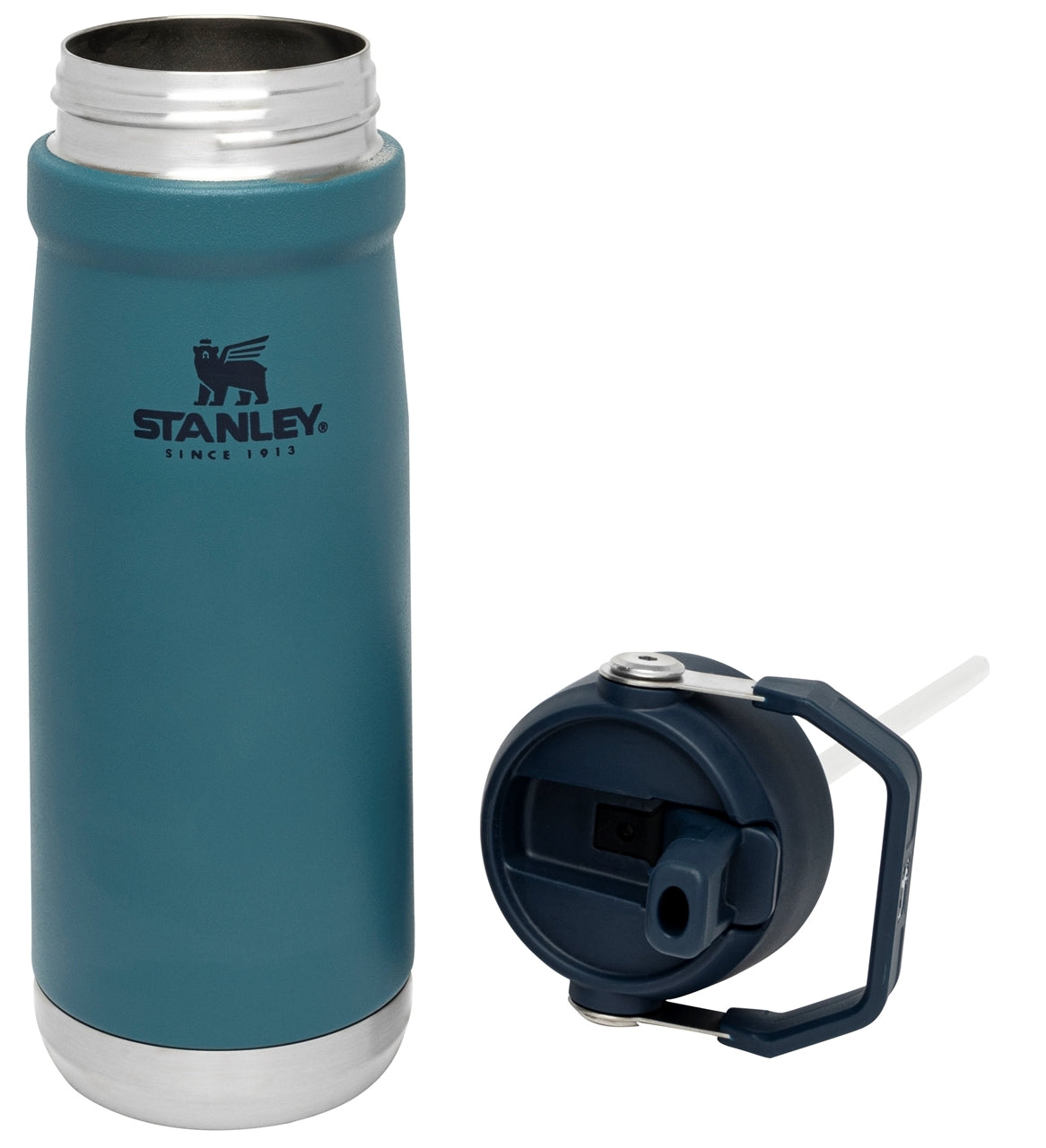 Stanley® IceFlow 22oz Flip Straw Water Bottle, blue - Etched