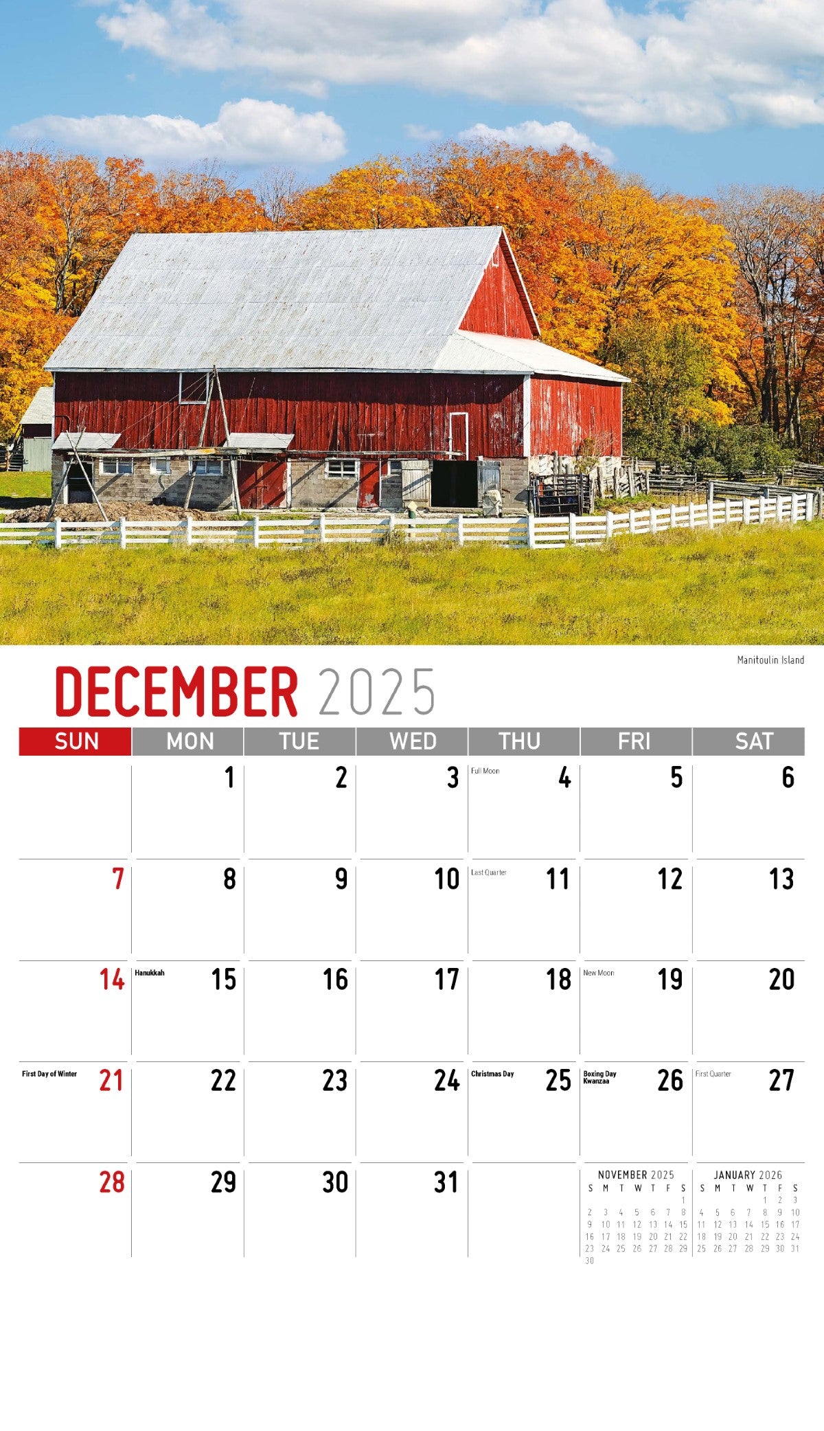 Galleria Wall Calendar 2025 Scenes of Ontario