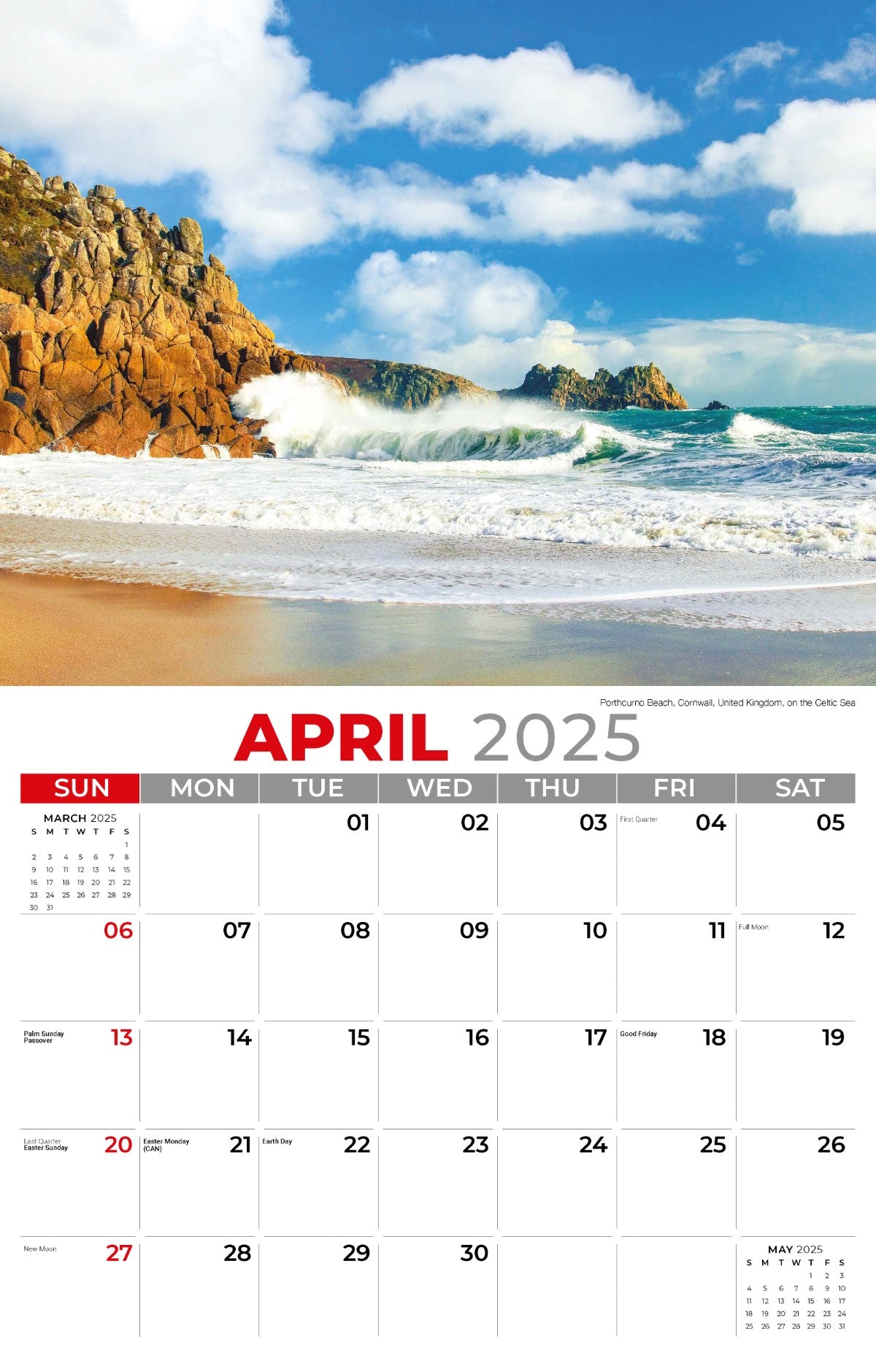 Galleria Wall Calendar 2025 Sun Sand & Surf