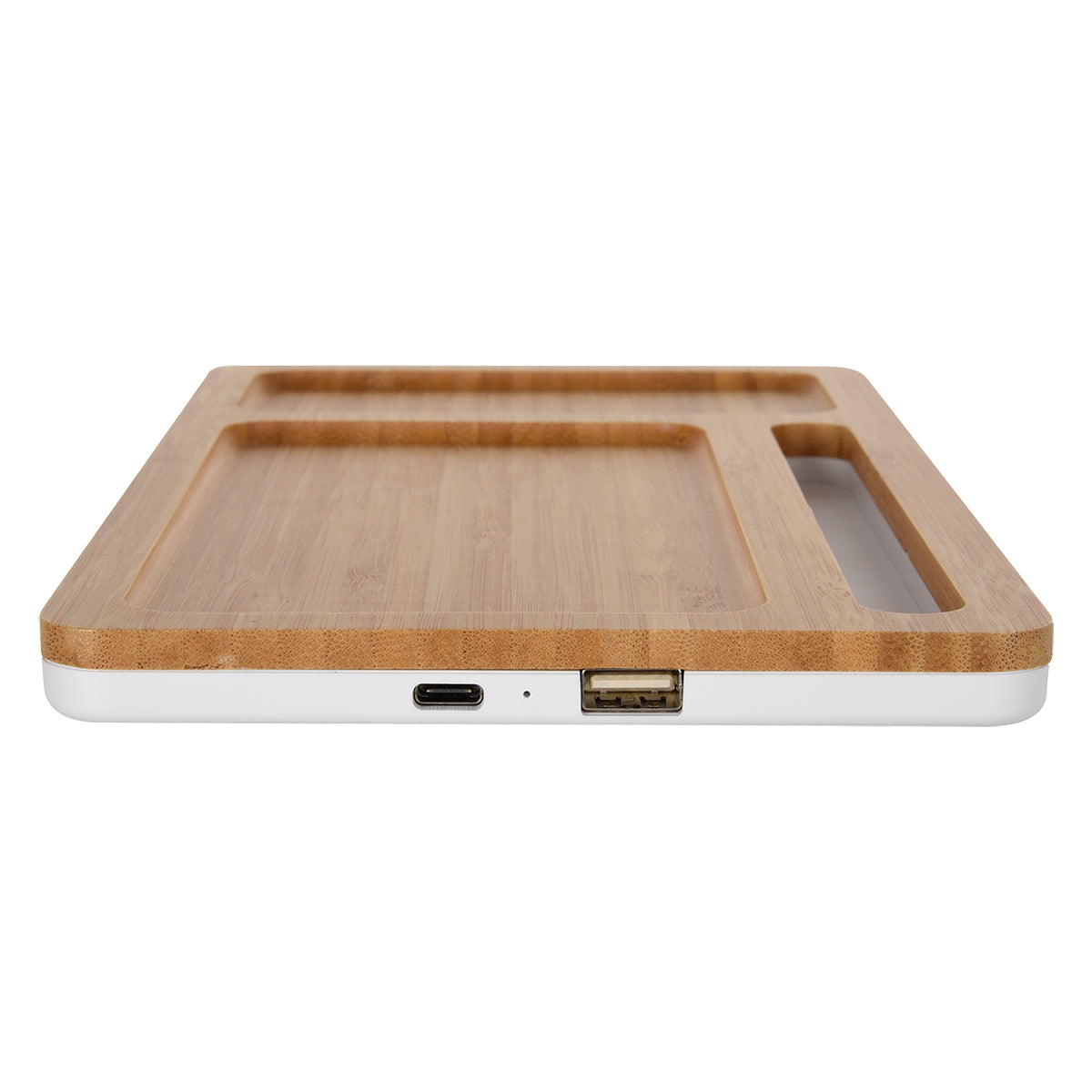 Bamboo Wireless Charging Pad Desktop Organizer
