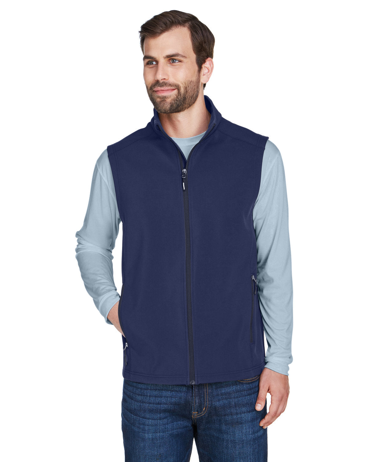 000231 CORE 365 Men's Cruise Two-Layer Fleece Bonded Soft Shell Vest